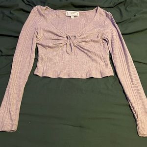 Purple long sleeve crop top